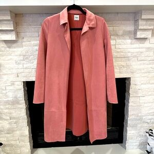Zara Pink Vegan Suede Lightweight Coat